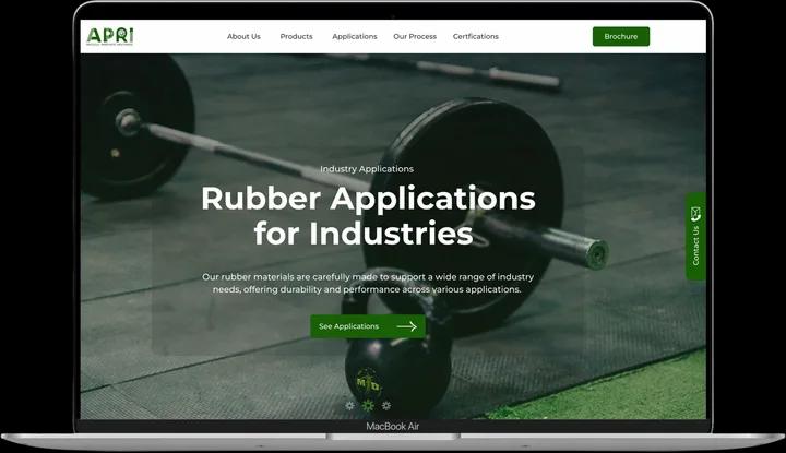aprubberindustries.com project by MoonDive